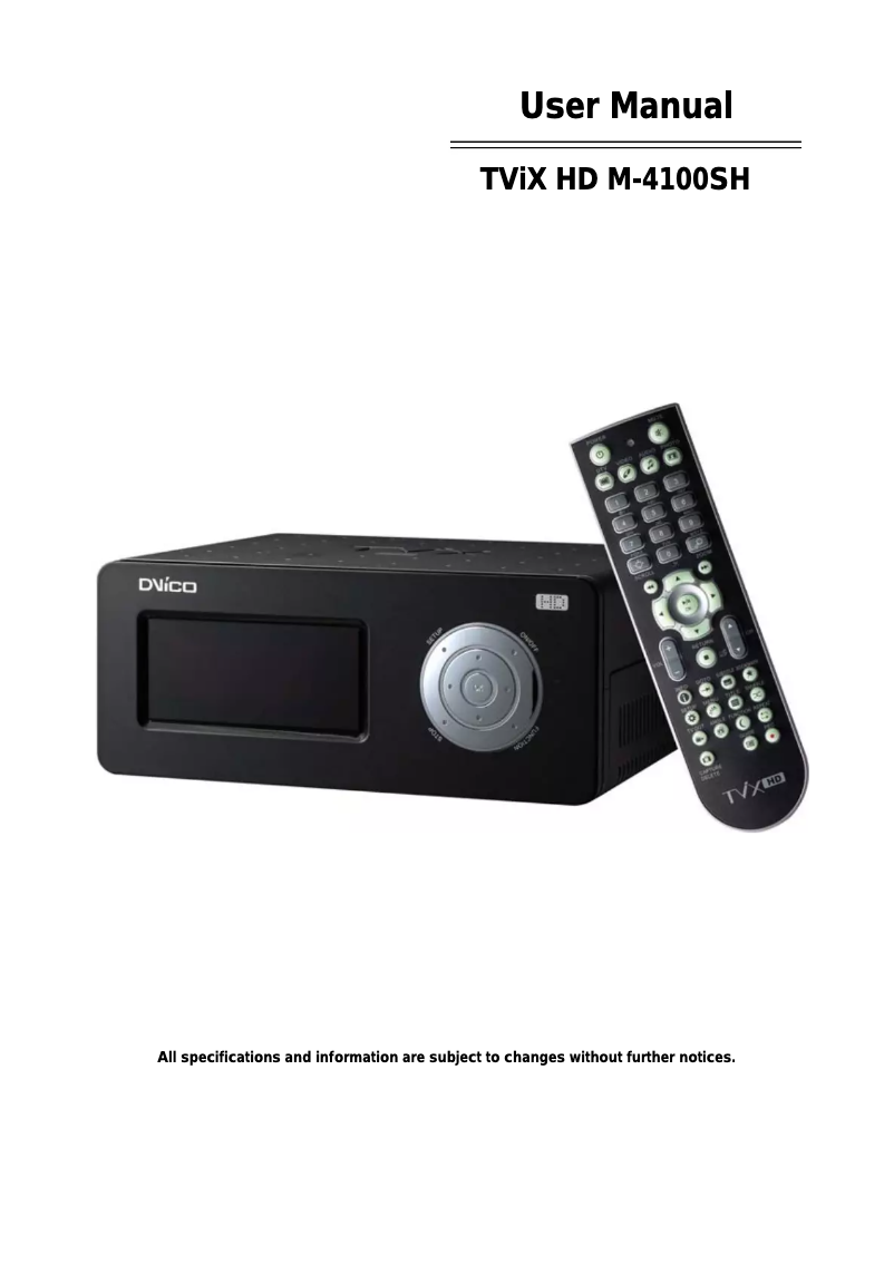 Image de la première page du manuel de l'appareil HD M-4100SH