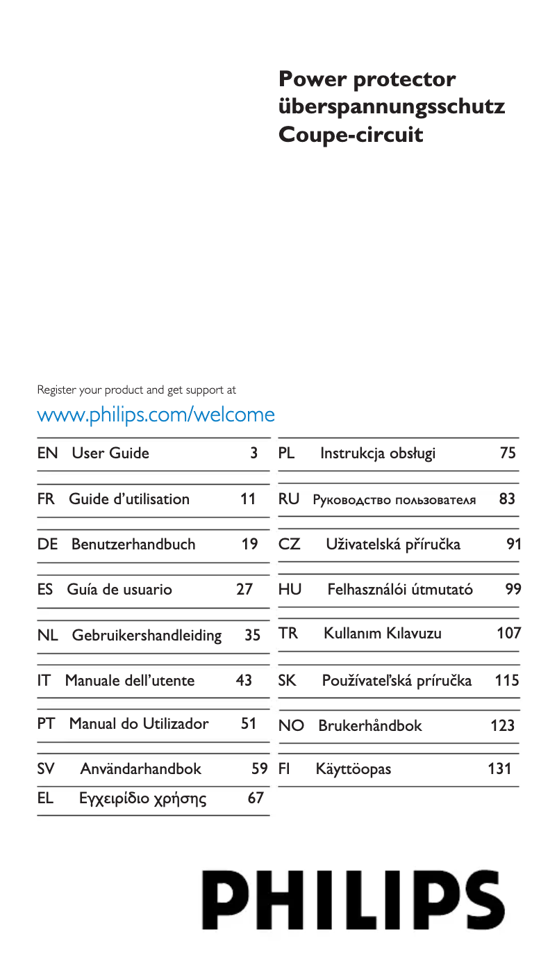 Page 1 de la notice Manuel utilisateur Philips SPR5500BN
