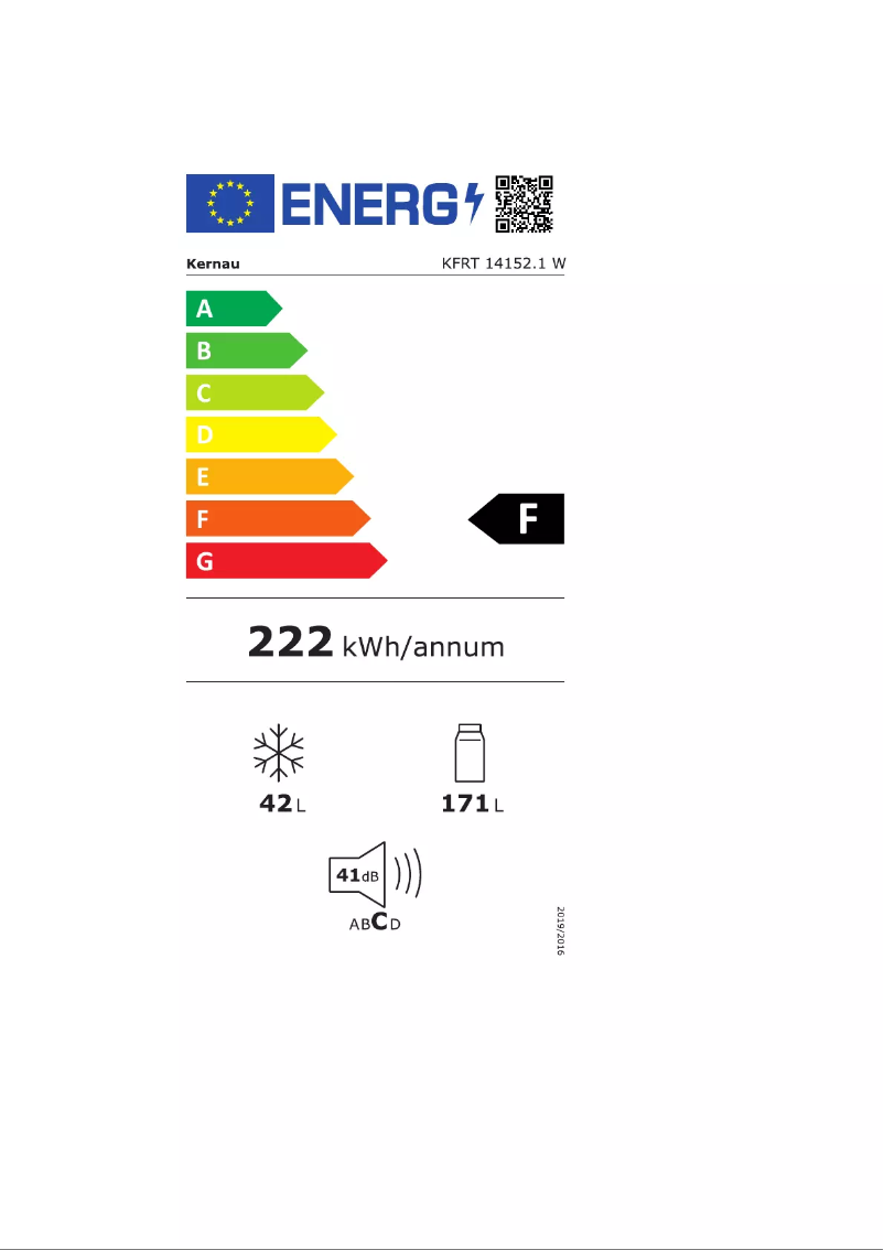 Page n°1 - Label énergétique Kernau KFRT 14152 W