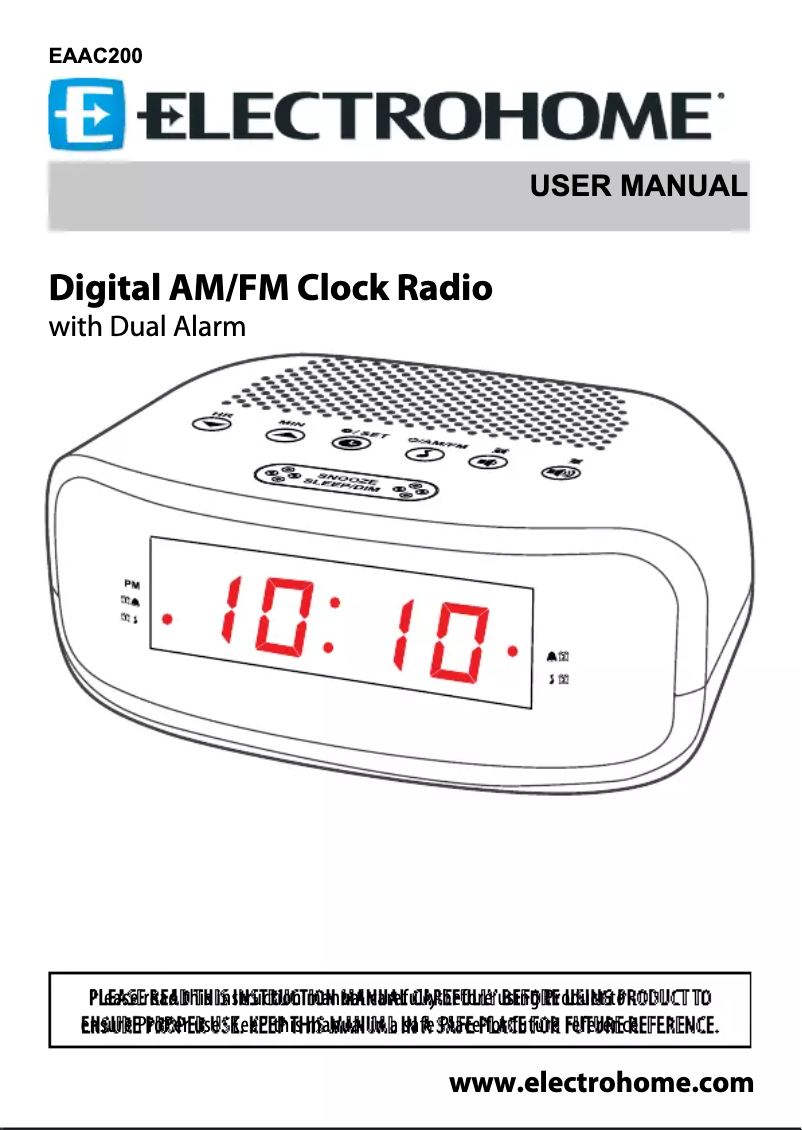 Page n°1 - Manuel utilisateur Electrohome EAAC200