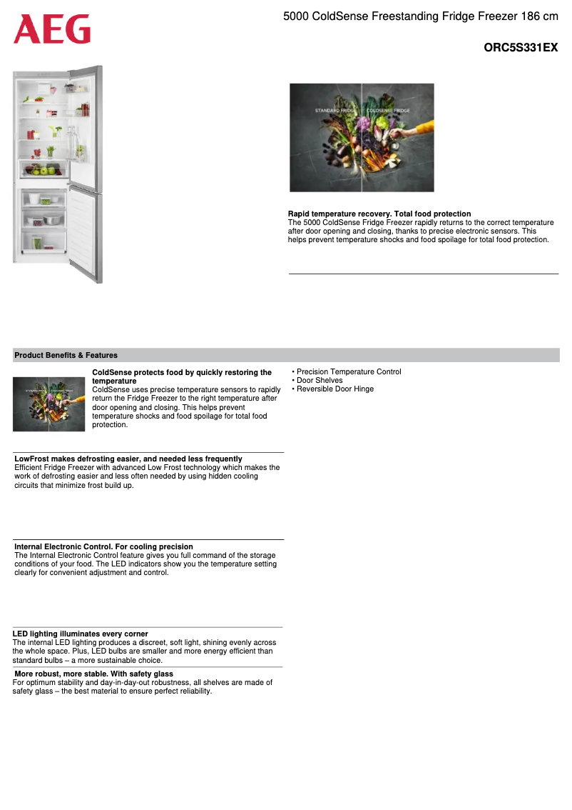 Página 1 del manual Ficha técnica AEG ORC5S331EX