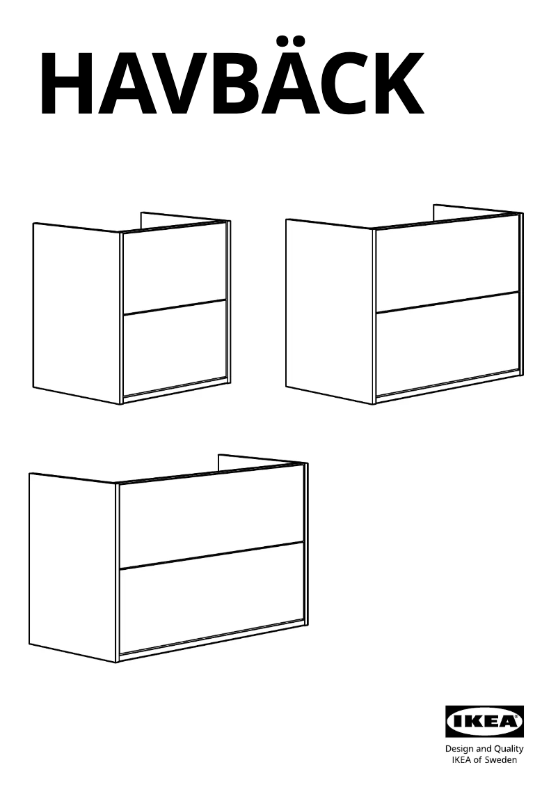 Imagen de la primera página del manual del dispositivo HAVBÄCK 105.350.68