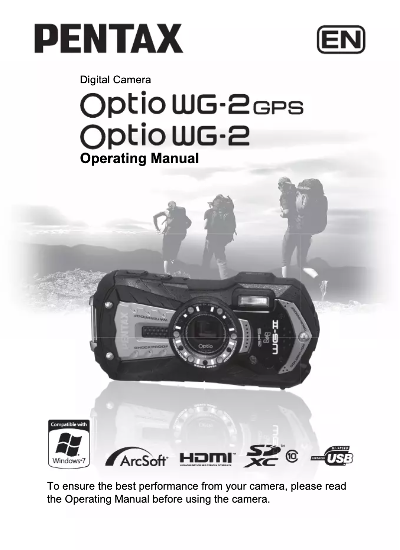 Page 1 de la notice Manuel utilisateur Pentax Optio WG-2 GPS