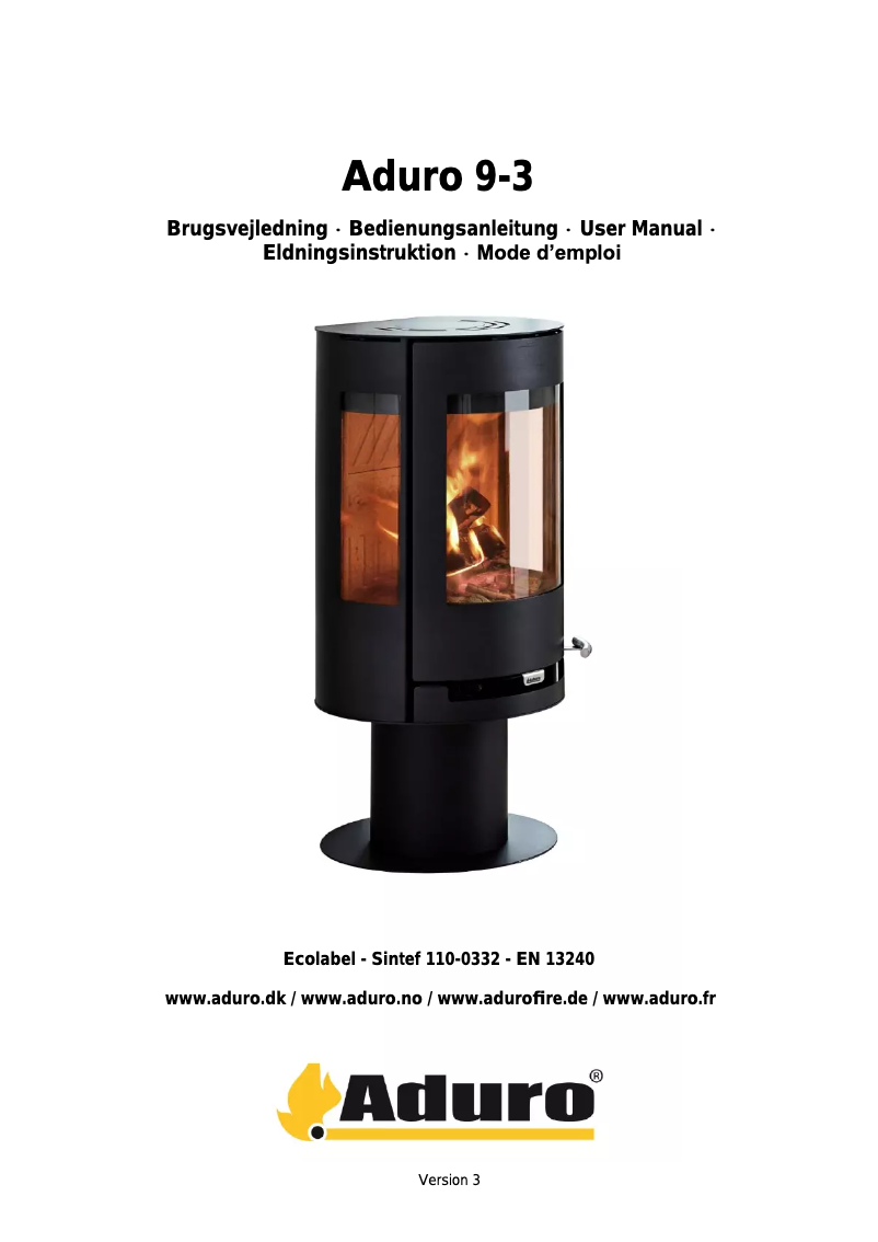 Page n°1 - Manuel utilisateur Aduro 9-3