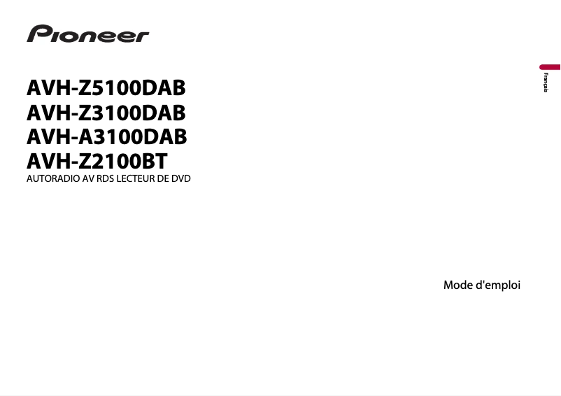 Image de la première page du manuel de l'appareil AVH-Z3100DAB