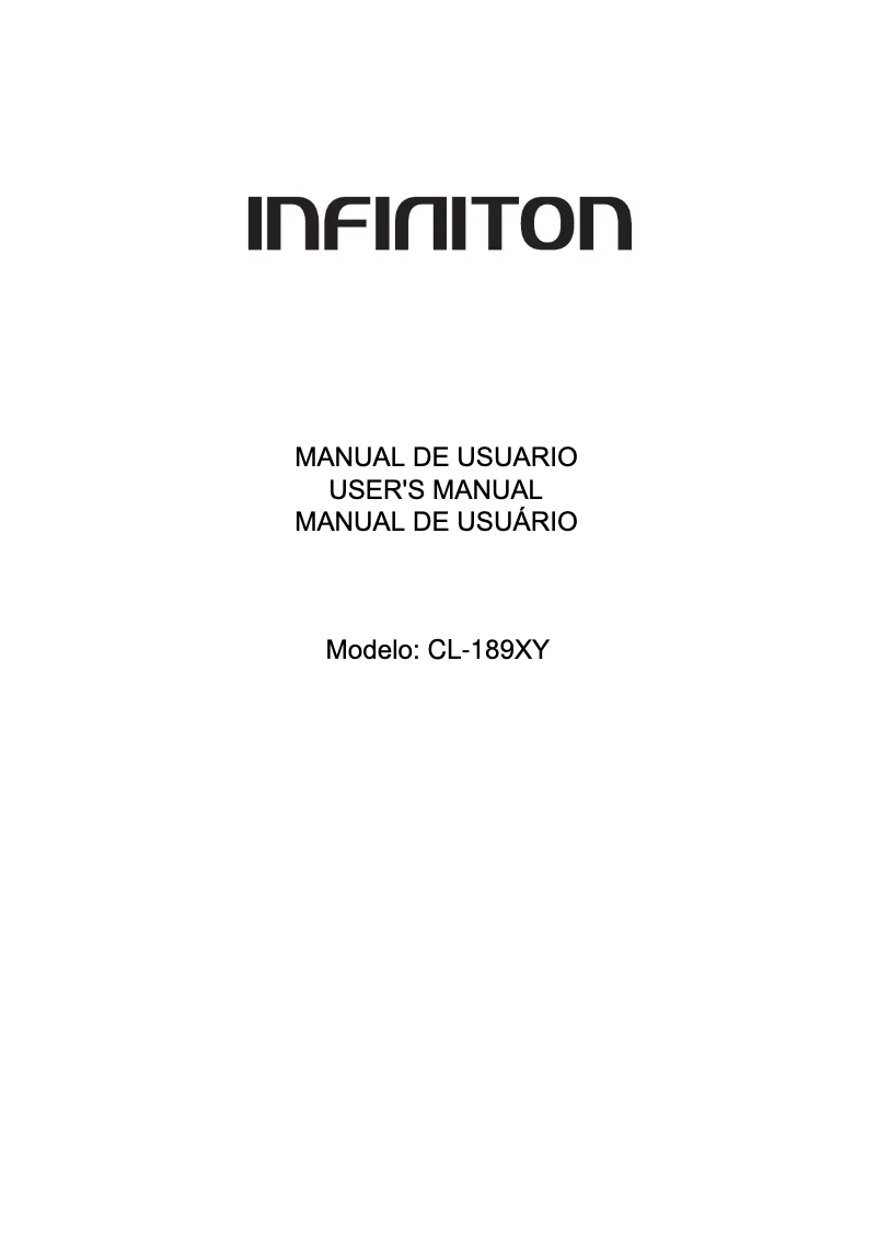 Page n°1 - Manuel utilisateur Infiniton CL-189XY