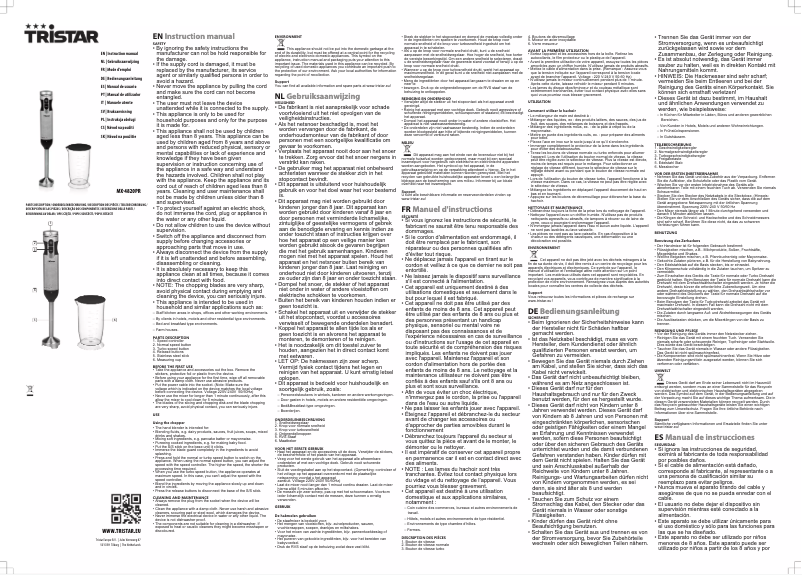 Page n°1 - Manuel utilisateur TriStar MX-4820PR