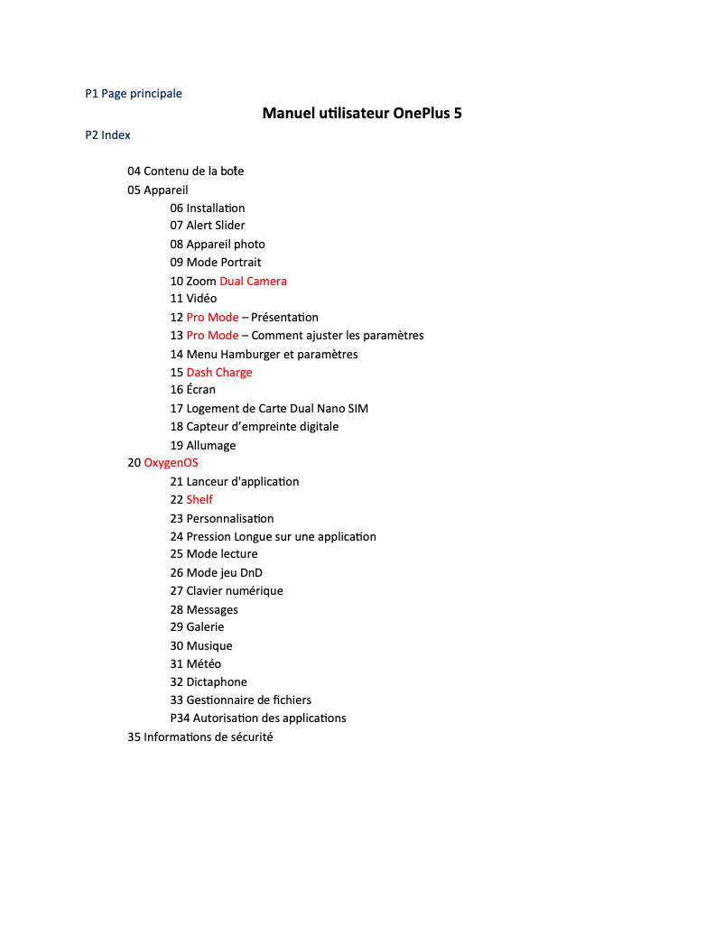 Página 1 del manual Manual de usuario OnePlus 5