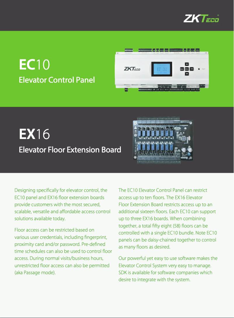 Image de la première page du manuel de l'appareil EC10 & EX16