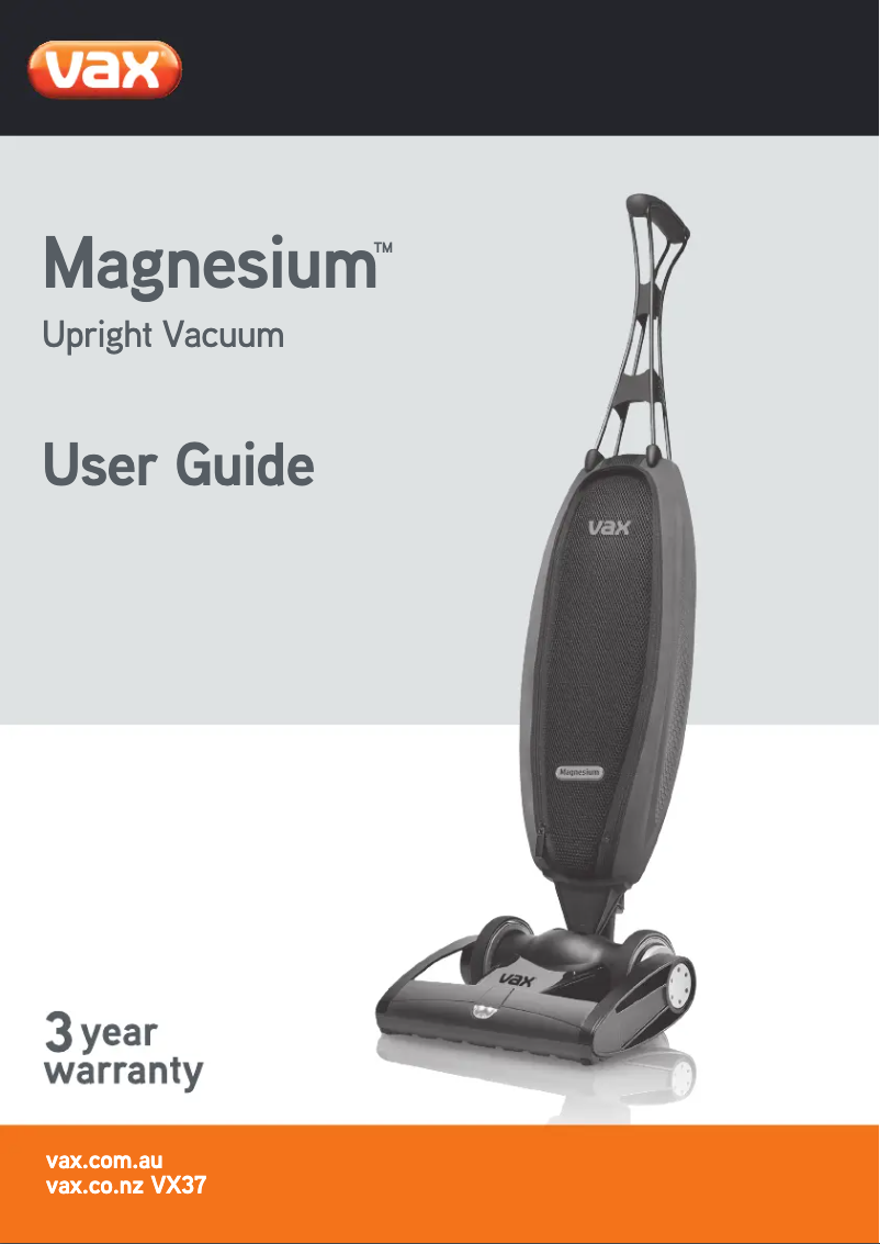 Página 1 del manual Manual de usuario Vax Magnesium VX37