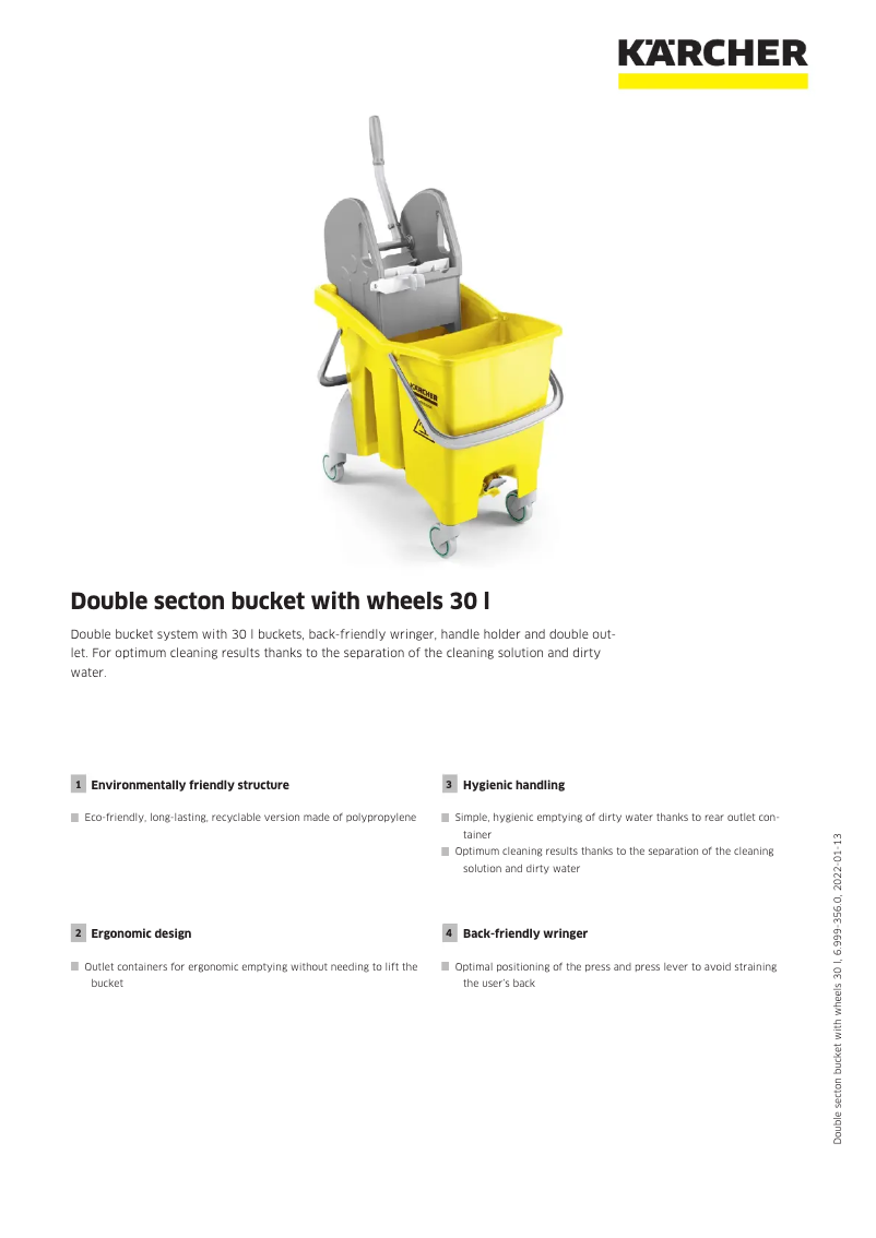 Page 1 de la notice Manuel utilisateur Kärcher Double 30