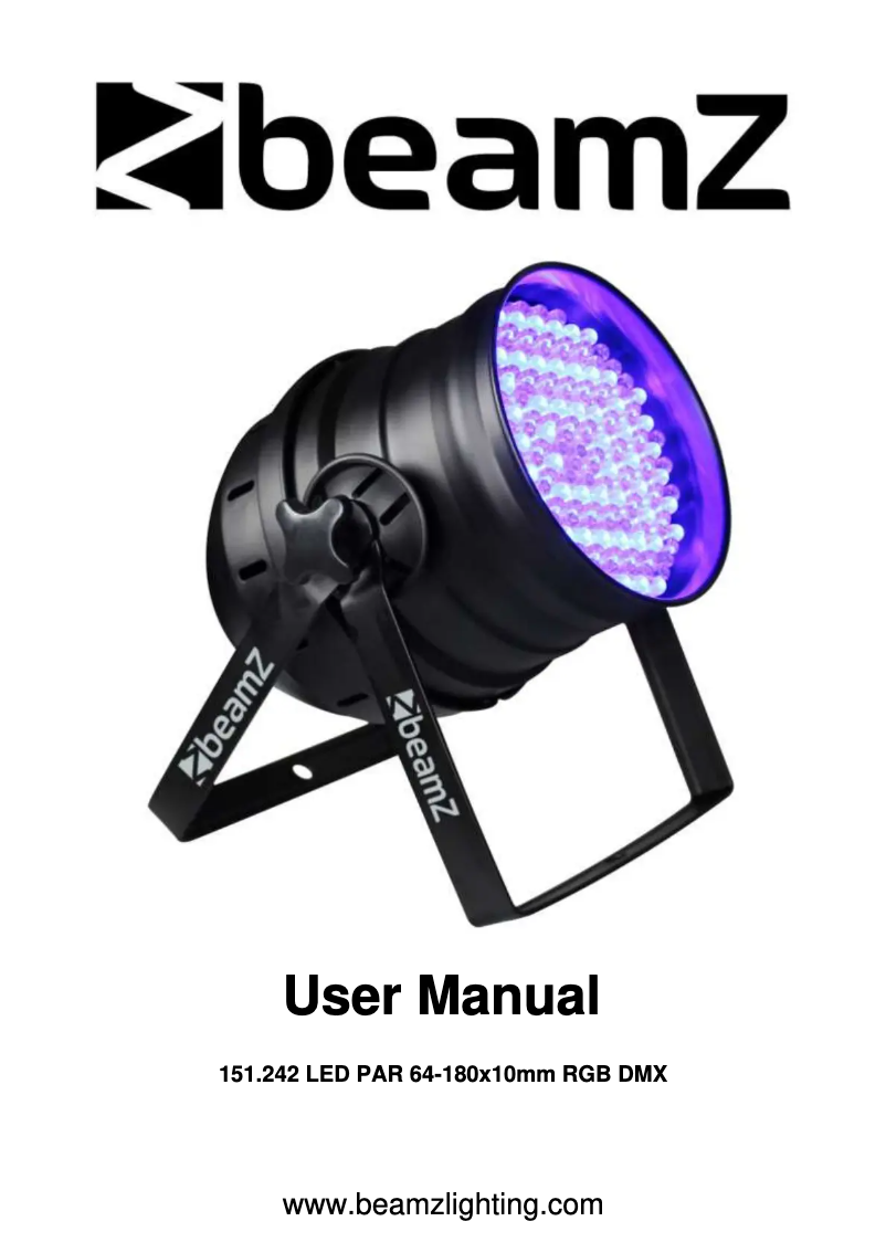 Page 1 de la notice Manuel utilisateur BeamZ LED Par 64 151.242