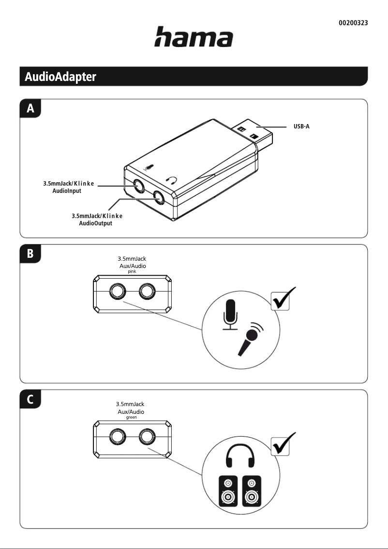 Page 1 de la notice Manuel utilisateur Hama 00200323