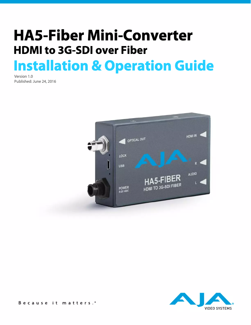 Image de la première page du manuel de l'appareil HA5-FIBER