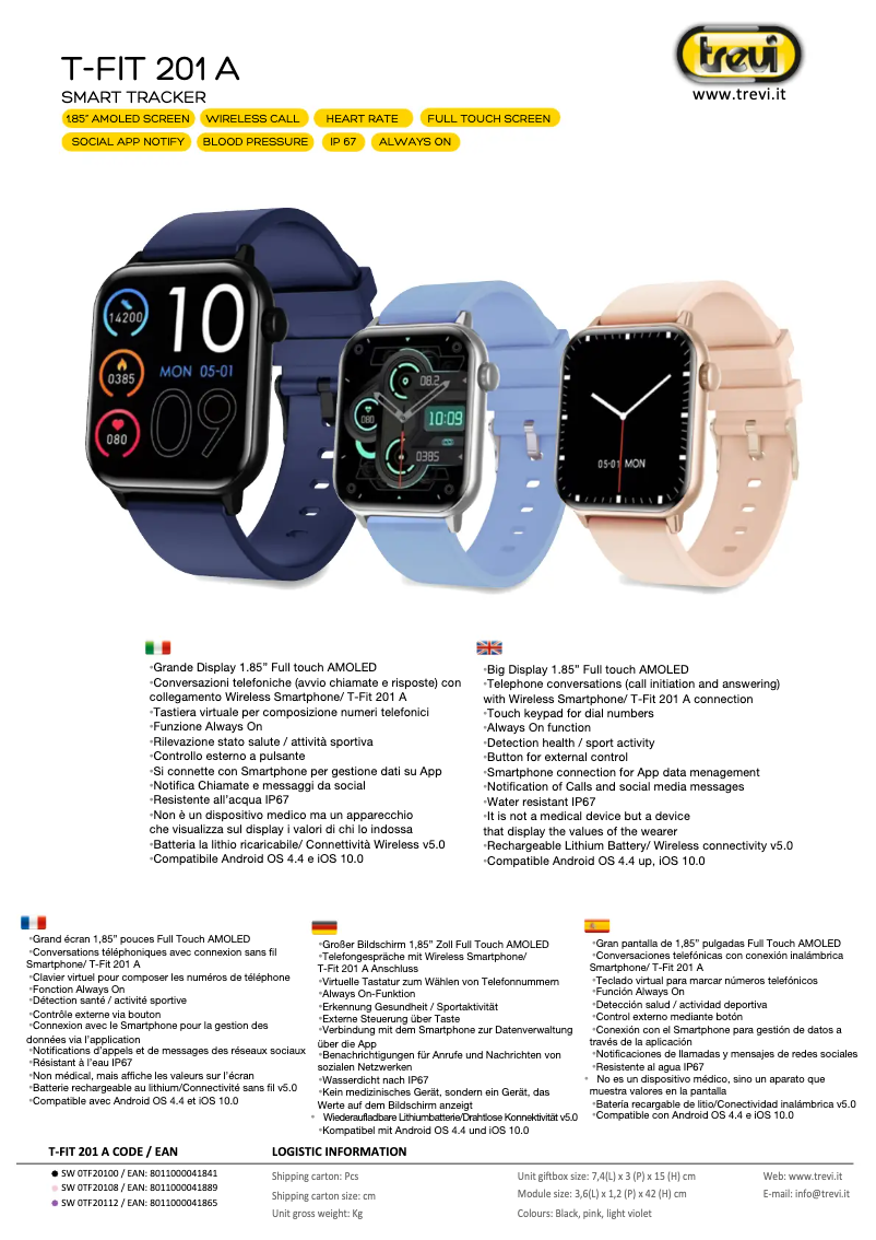 Image de la première page du manuel de l'appareil T-Fit 201 A