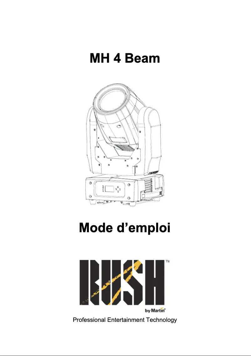 Page n°1 - Manuel utilisateur Martin RUSH MH 4 Beam