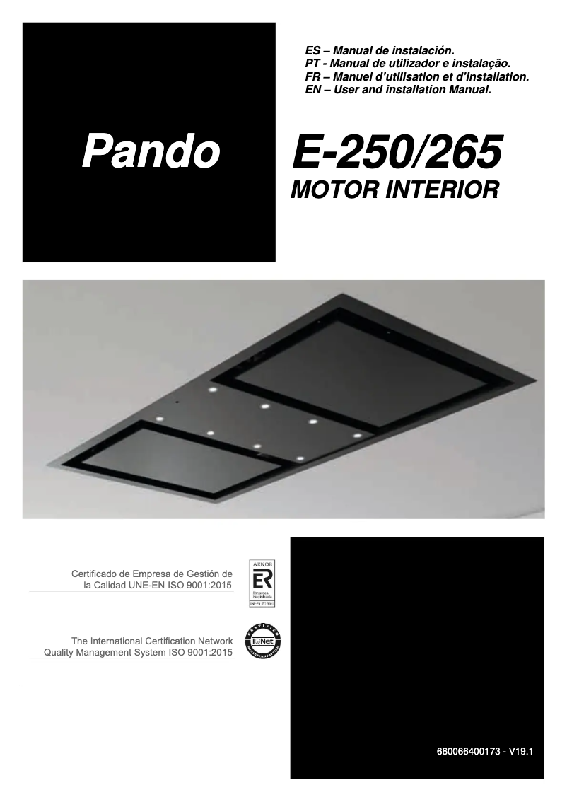 Page 1 de la notice Manuel utilisateur Pando E-250