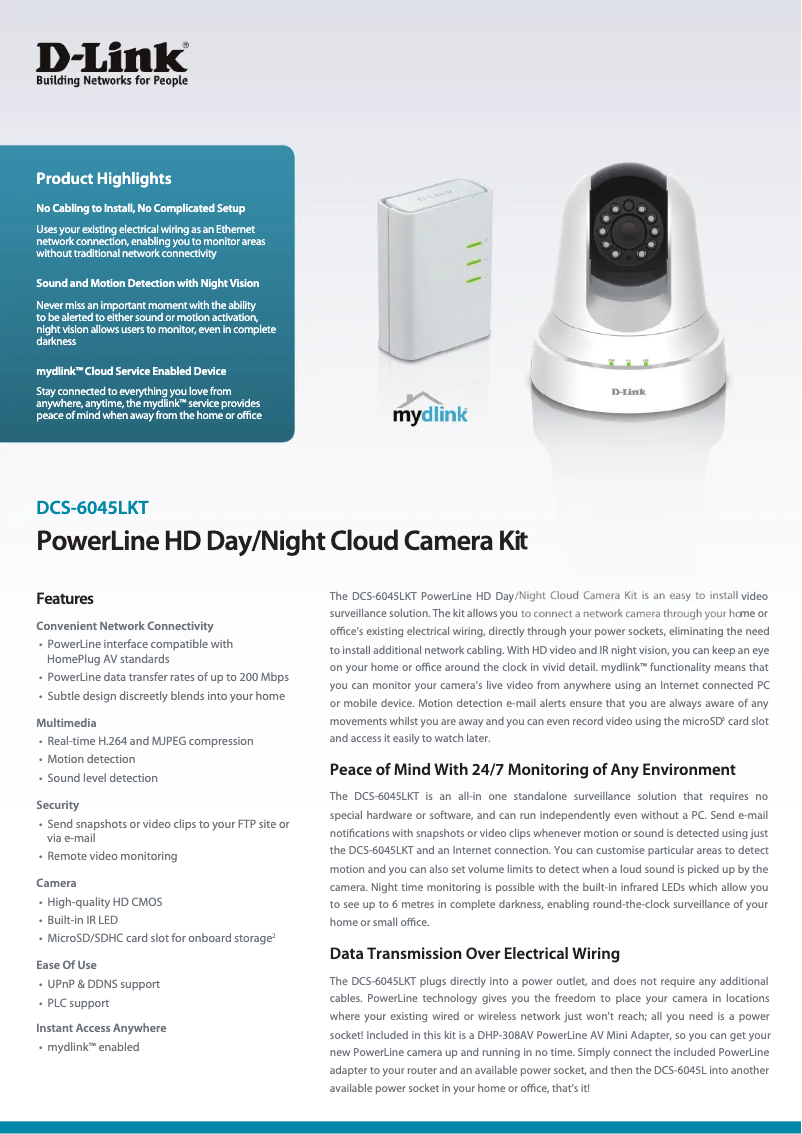 Image de la première page du manuel de l'appareil DCS-6045LKT