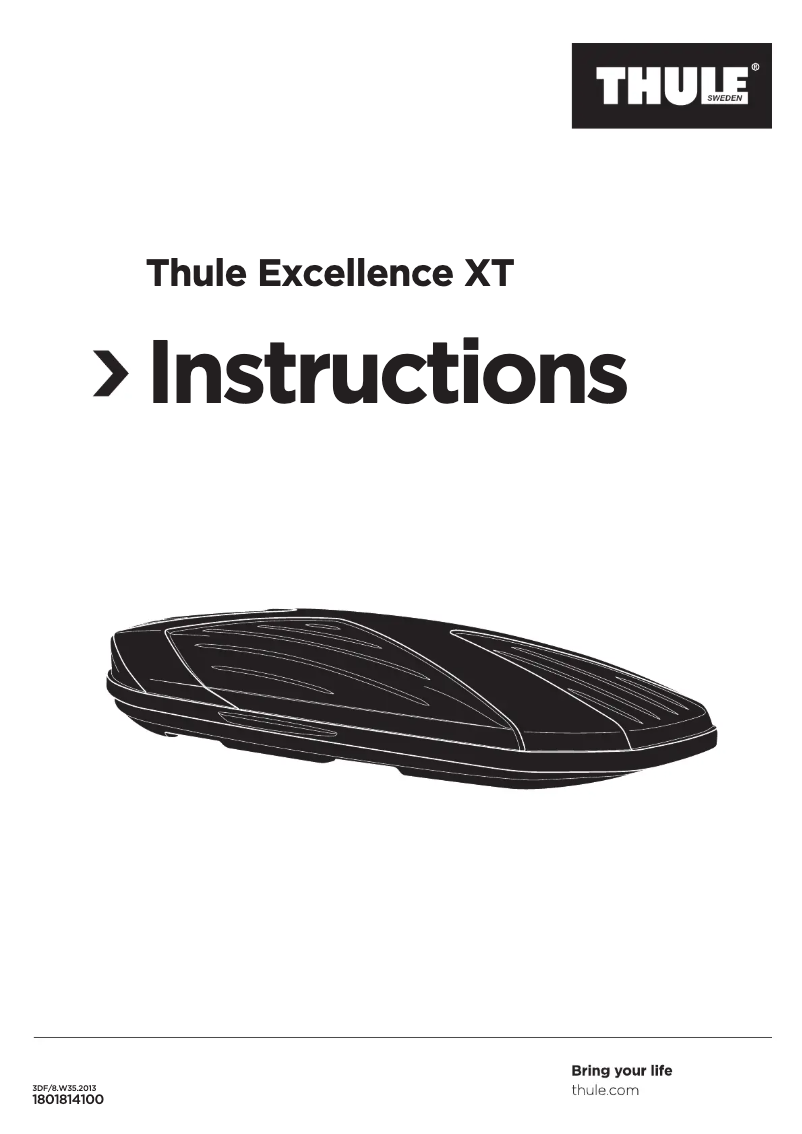 Page n°1 - Manuel utilisateur Thule Excellence XT 6119B