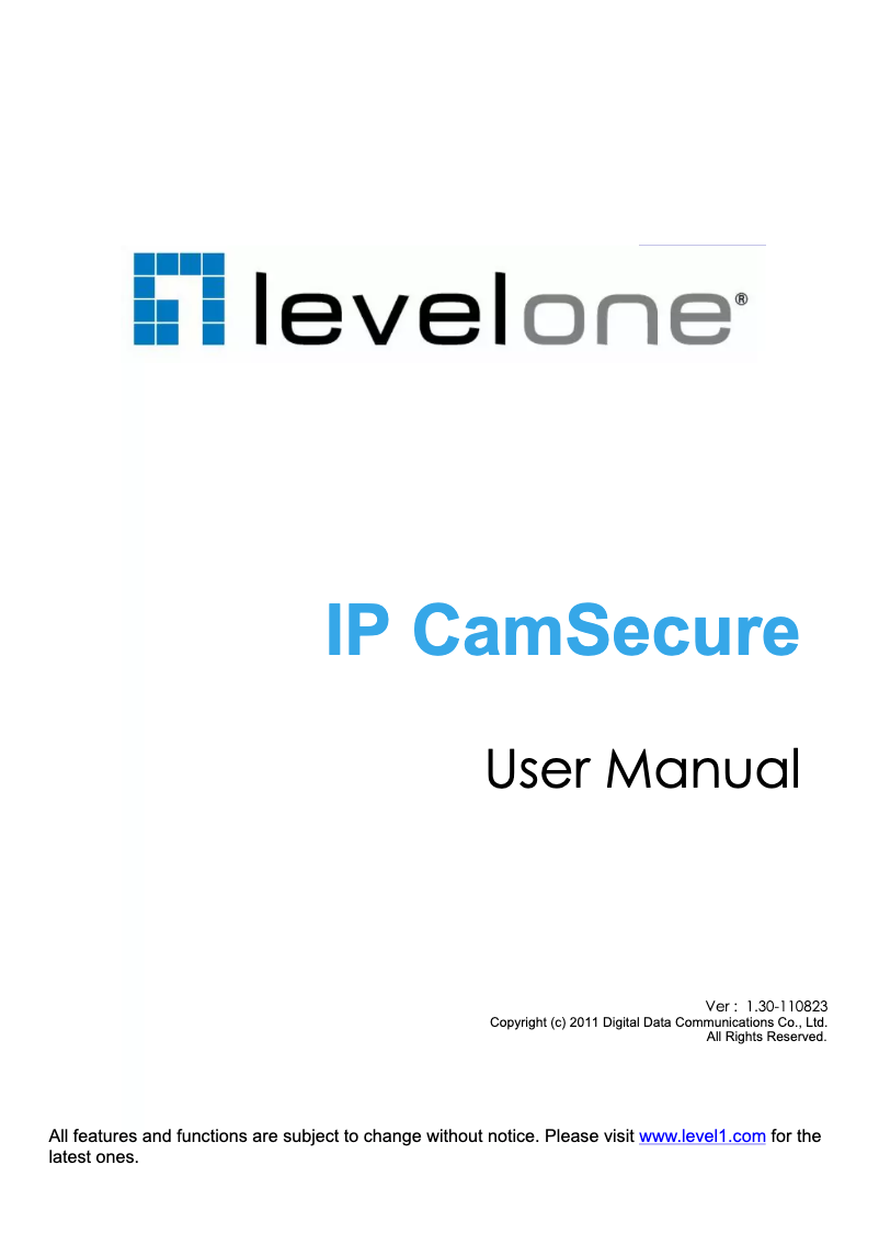 Page n°1 - Manuel utilisateur LevelOne FCS-4300