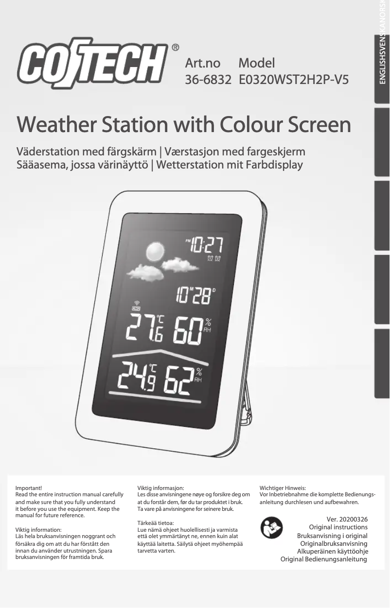 Página 1 del manual Manual de usuario Cotech E0320WST2H2P-V5