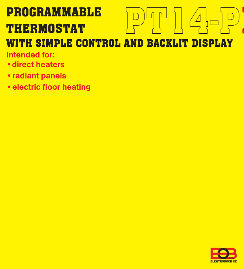 Page 1 de la notice Manuel utilisateur Elektrobock PT14-P
