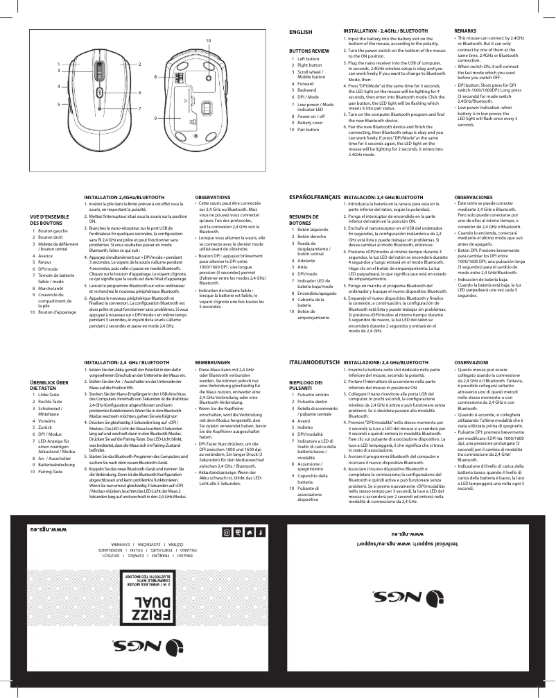 Página 1 del manual Manual de usuario NGS Frizz Dual