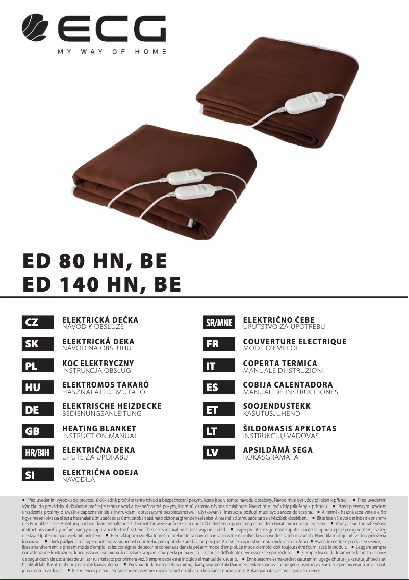Page 1 de la notice Manuel utilisateur ECG ED 140 BE