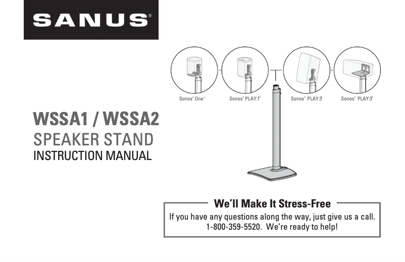Page 1 de la notice Manuel utilisateur Sanus WSSA2