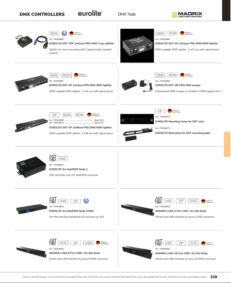 Page n°1 - Catalogue Eurolite DXT-SP