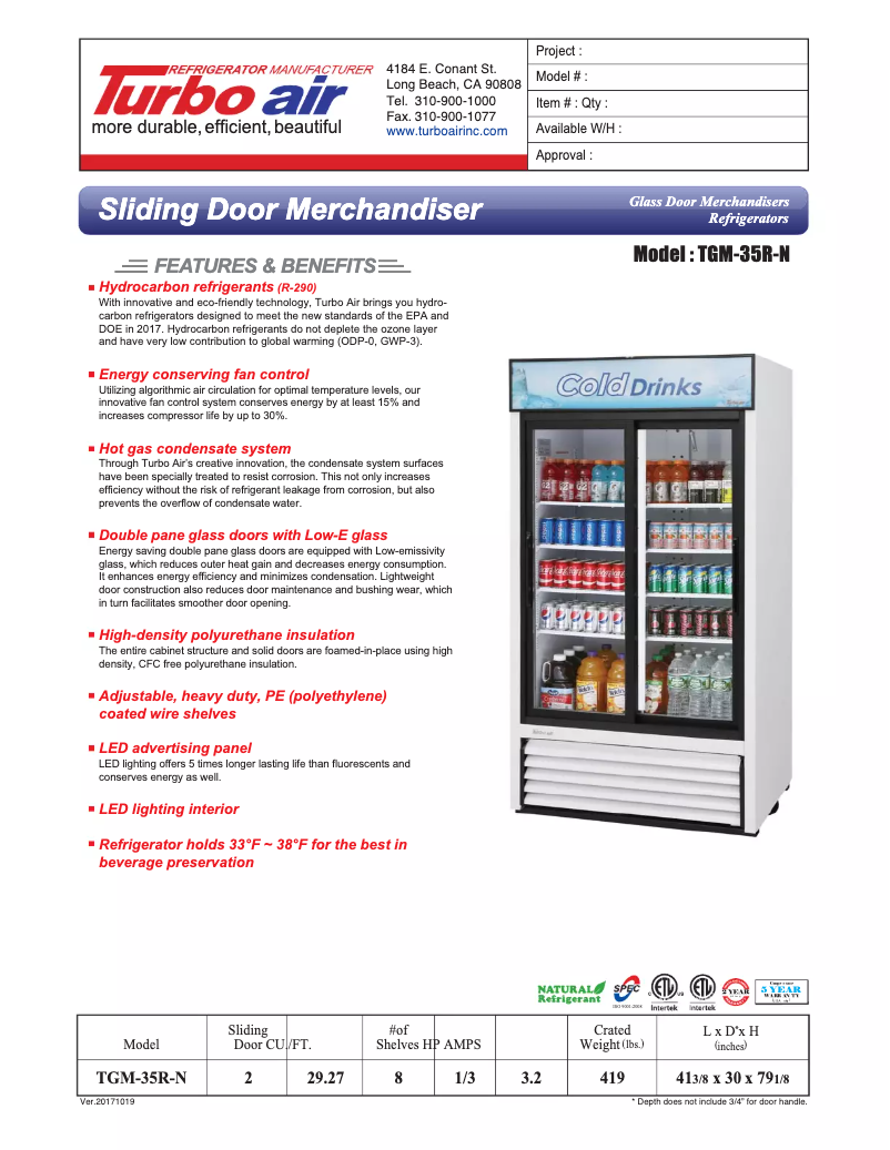 Imagen de la primera página del manual del dispositivo TGM-35R