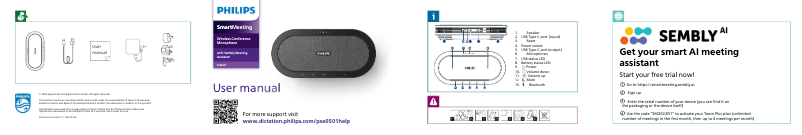 Page 1 de la notice Manuel utilisateur Philips PSE0501