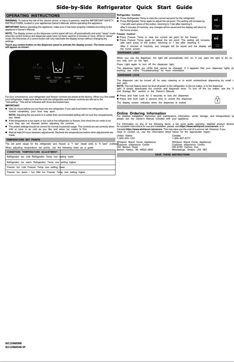 Image de la première page du manuel de l'appareil WRS555SIHV