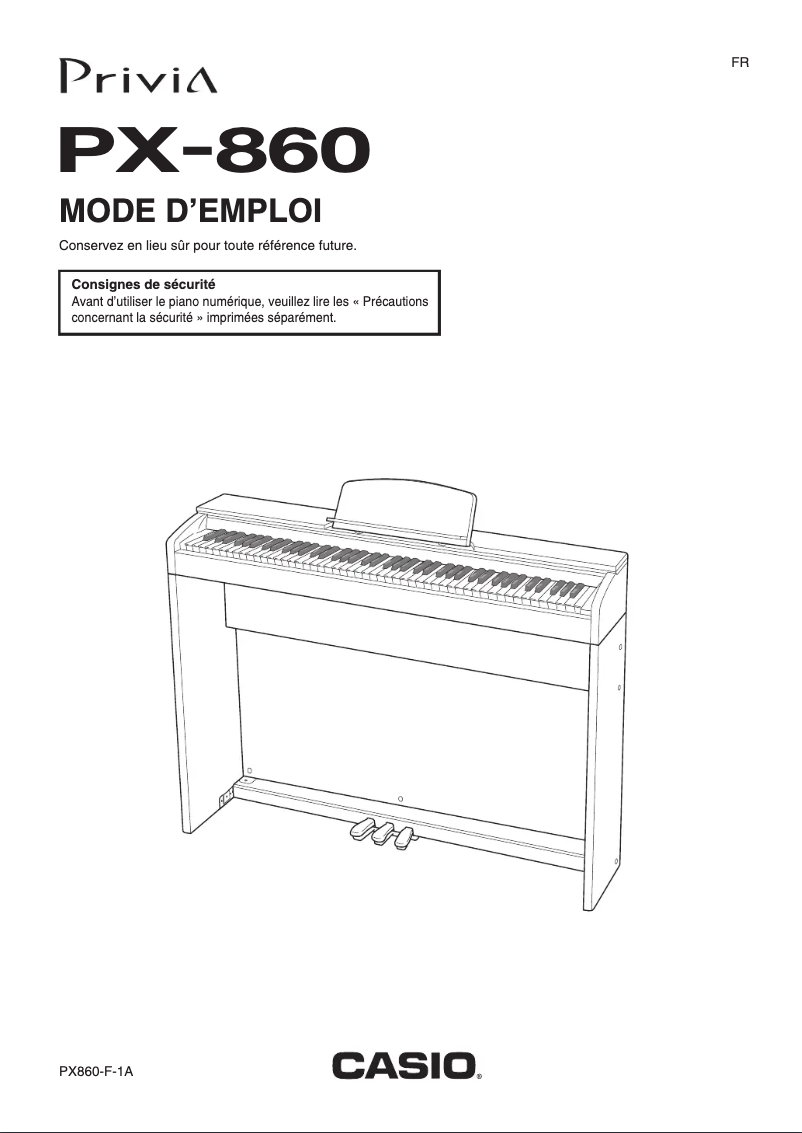 Page 1 de la notice Manuel utilisateur Casio PX-860BK