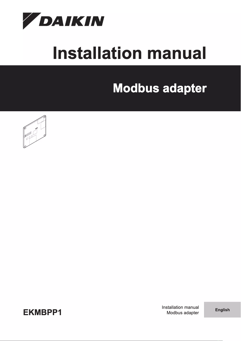 Page 1 de la notice Manuel utilisateur Daikin EKMBPP1