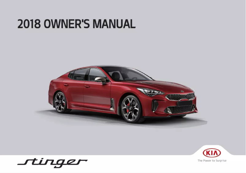 Page 1 de la notice Manuel utilisateur Kia Stinger (2018)