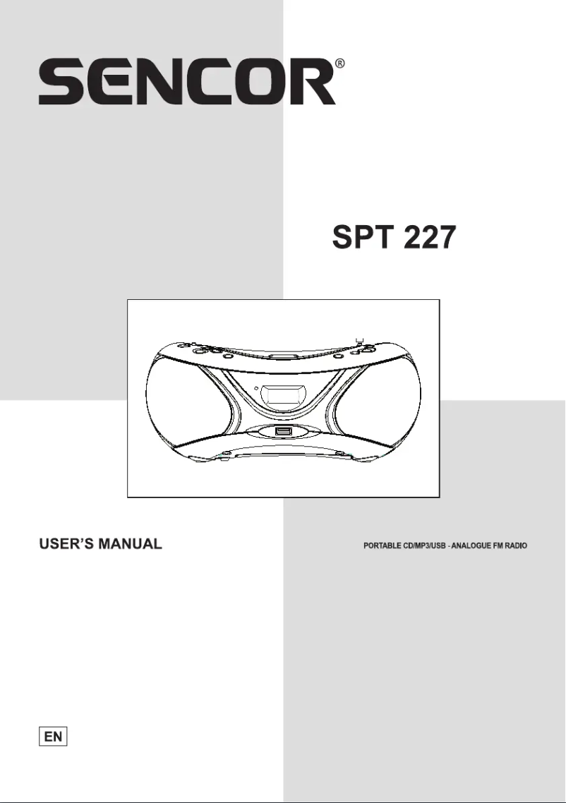 Page 1 de la notice Manuel utilisateur Sencor SPT 227 S