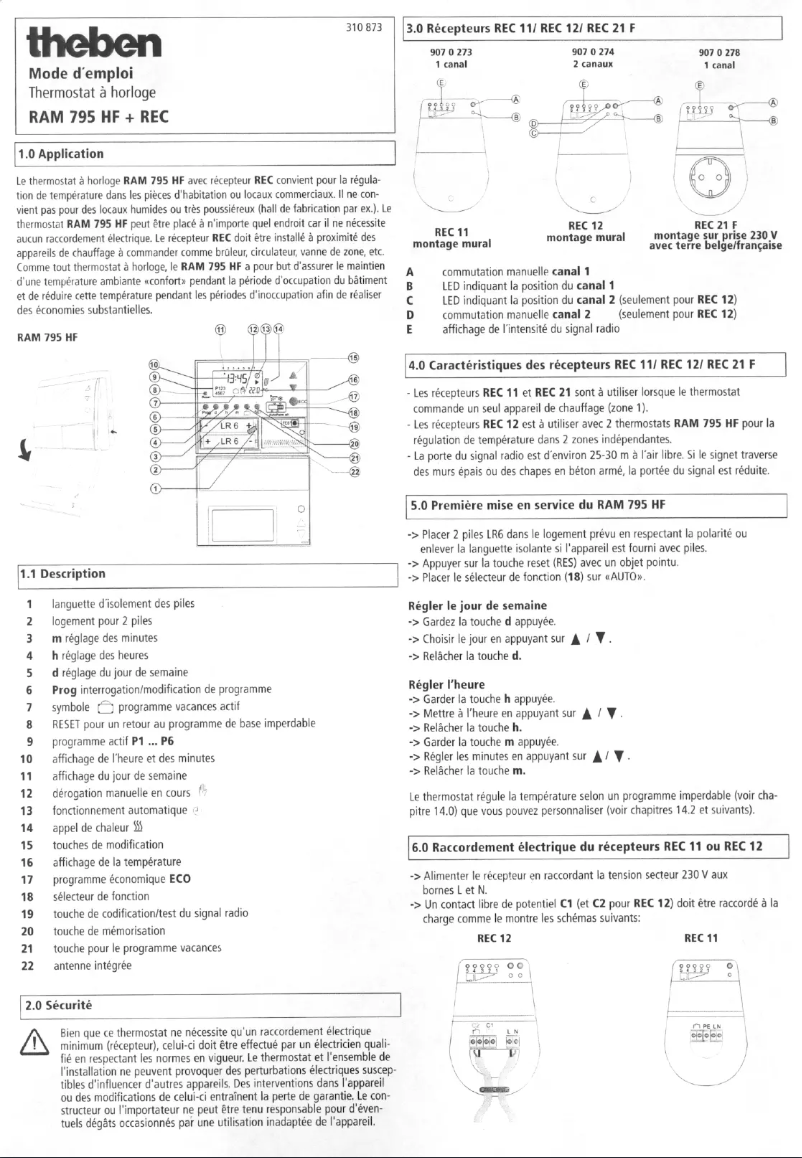 Image de la première page du manuel de l'appareil RAM 795 HF