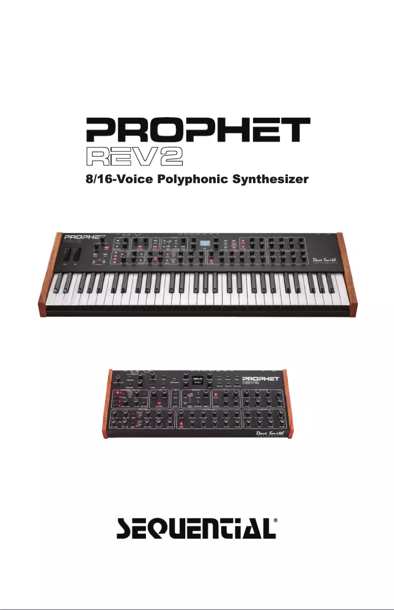 Page 1 of the manual User Manual Dave Smith Prophet Rev2