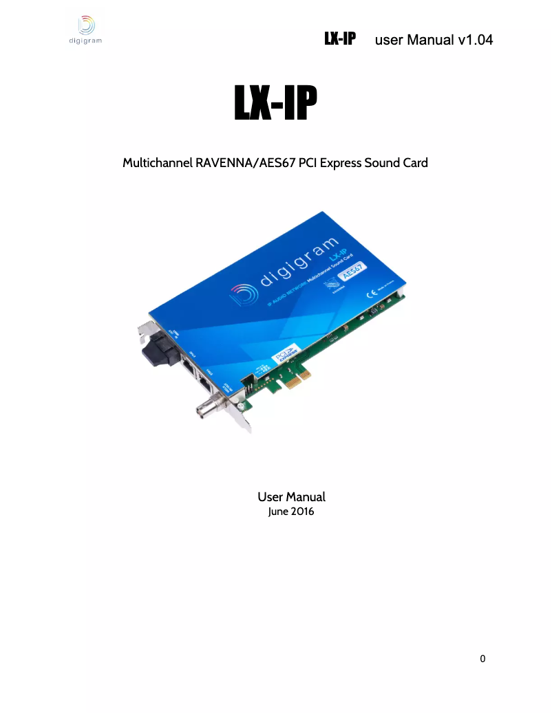 Page 1 de la notice Manuel utilisateur Digigram LX-IP