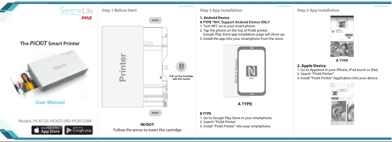 Page 1 de la notice Manuel utilisateur SereneLife AZPICKIT20