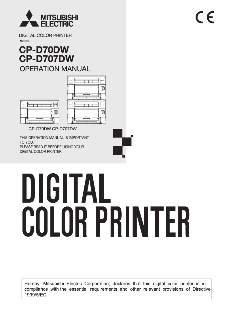 Page n°1 - Manuel utilisateur Mitsubishi CP-D70DW