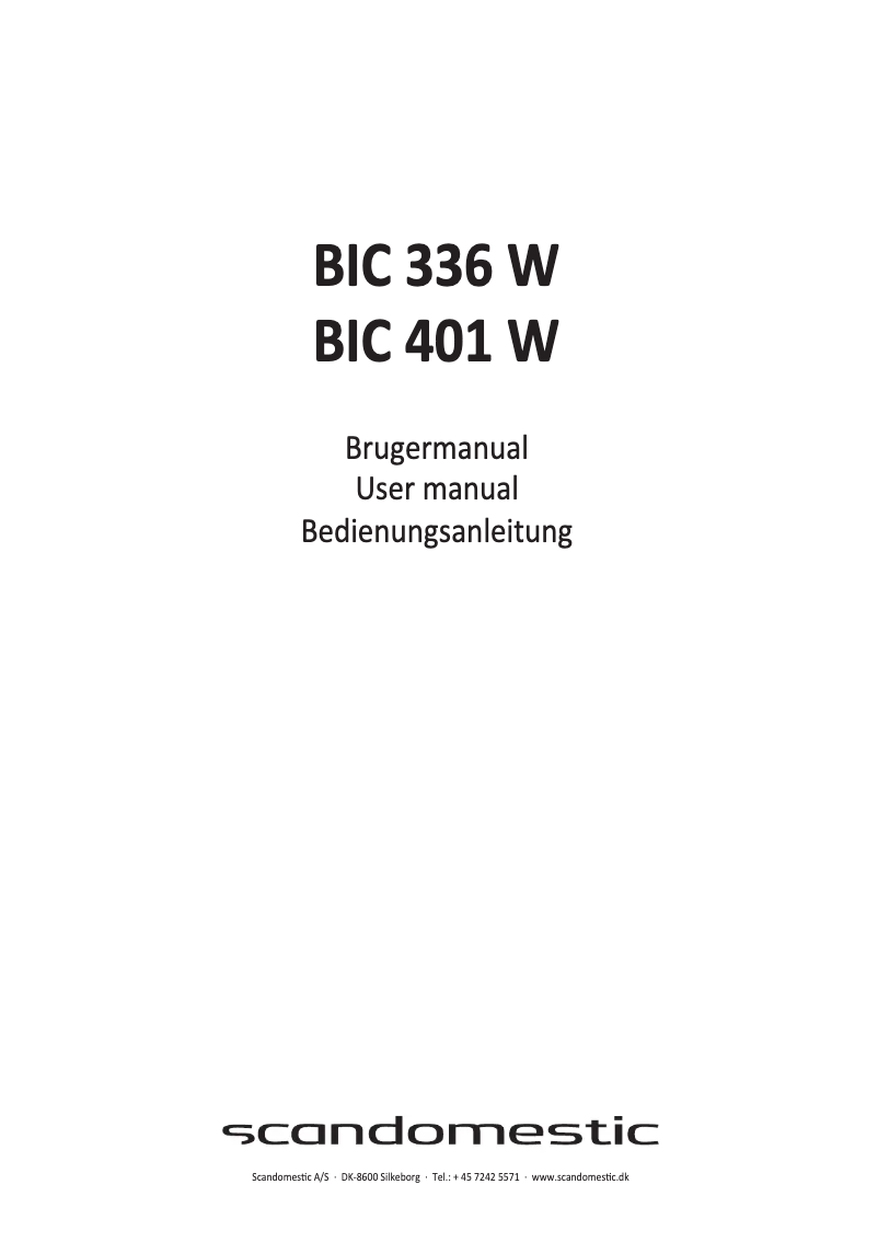 Page 1 of the manual User Manual Scandomestic BIC 401 W