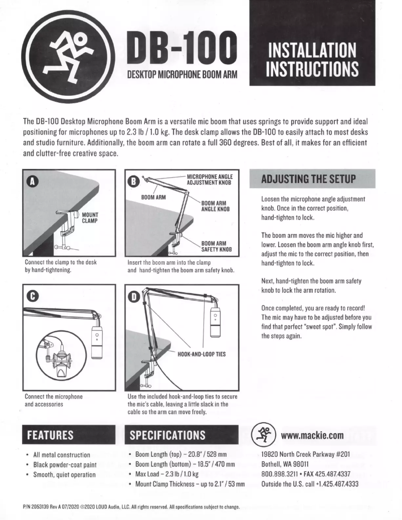 Image de la première page du manuel de l'appareil DB-100
