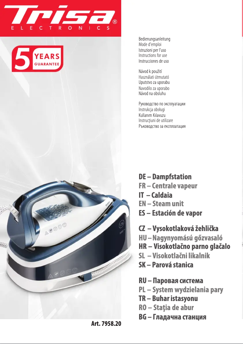 Page n°1 - Manuel utilisateur Trisa Comfort Steam i5820