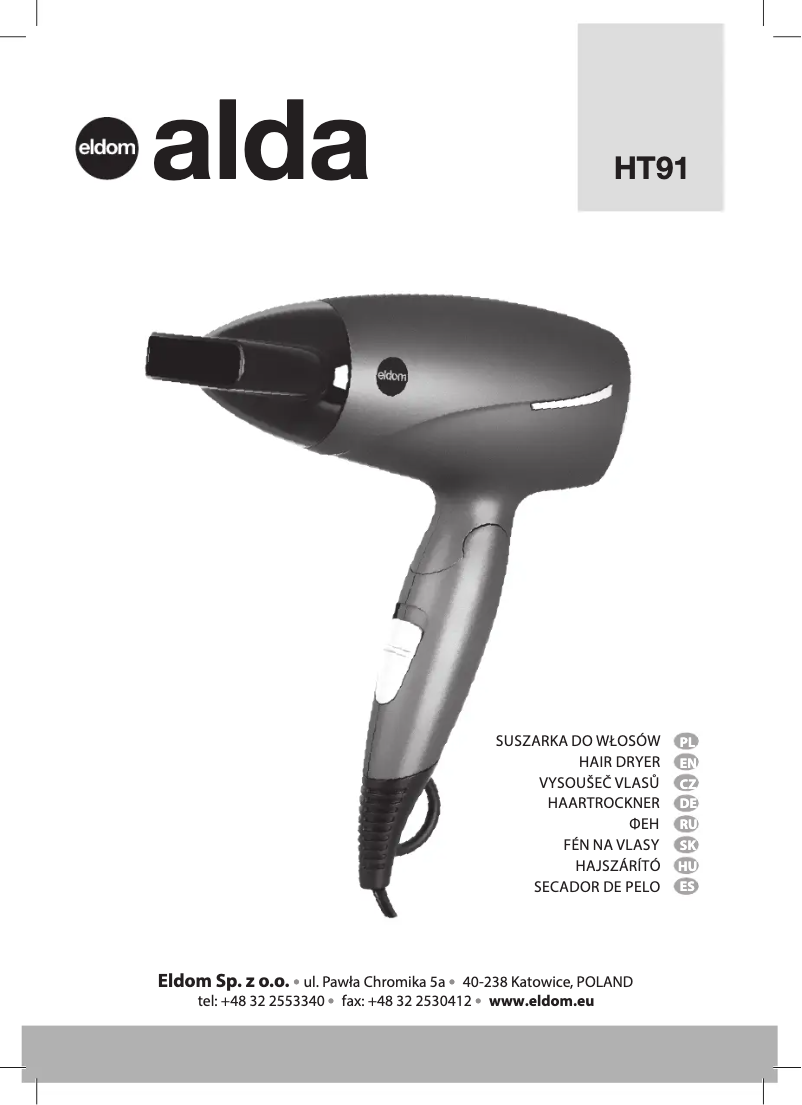 Image de la première page du manuel de l'appareil Alda HT91