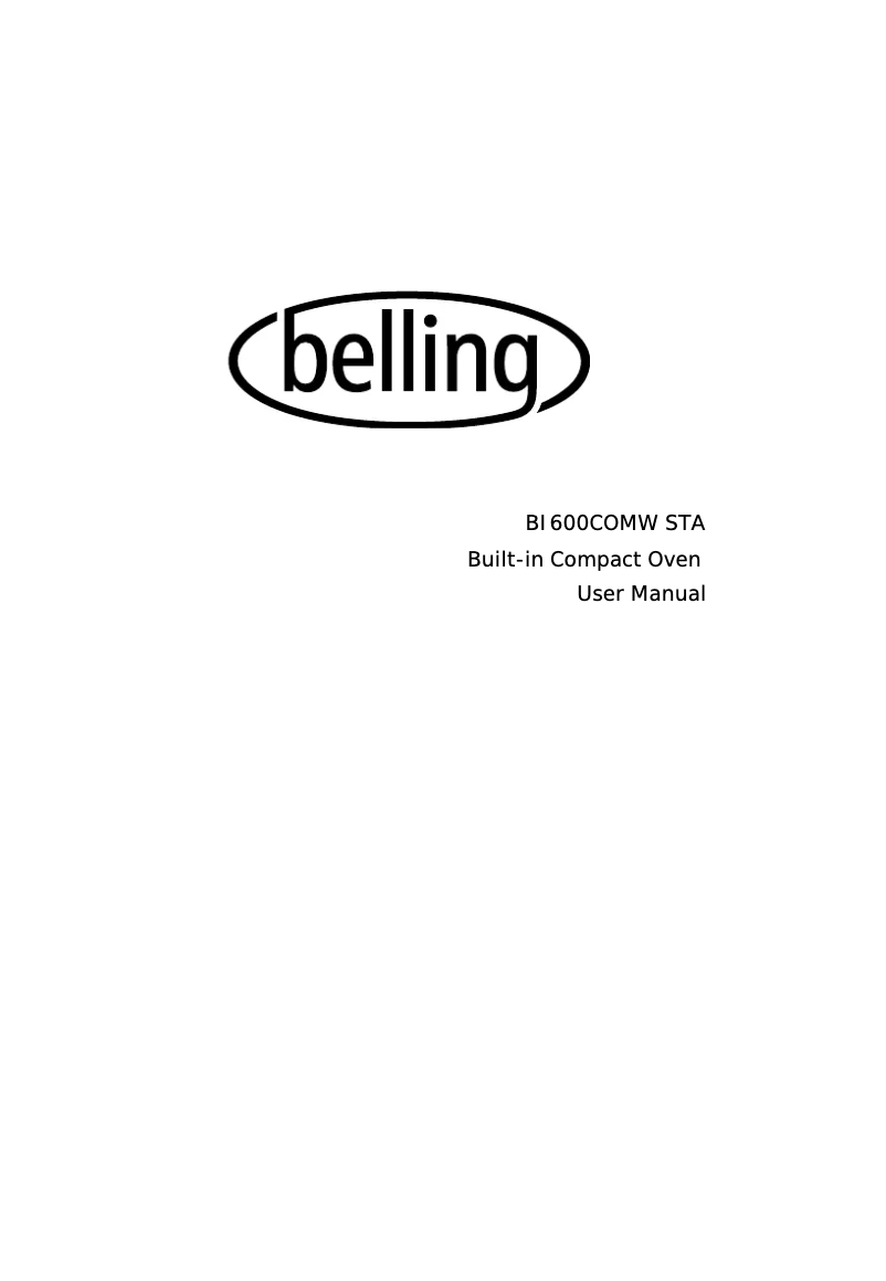 Page n°1 - Manuel utilisateur Belling BI60COMW