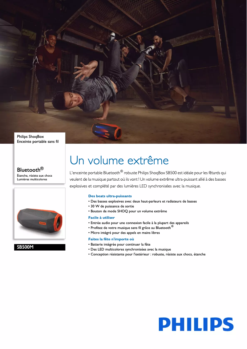 Page n°1 - Fiche technique Philips SB500M