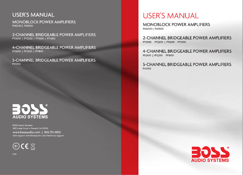 Page 1 de la notice Manuel utilisateur Boss PM1500