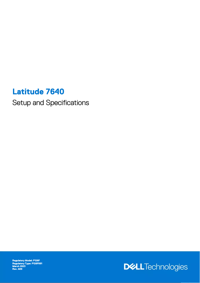 Page 1 de la notice Guide d'installation Dell Latitude 7640